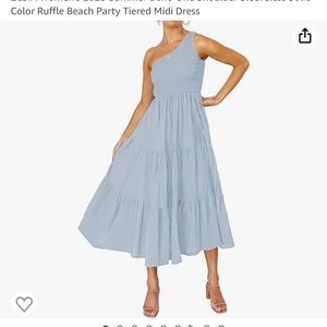 Light blue one shoulder dress
